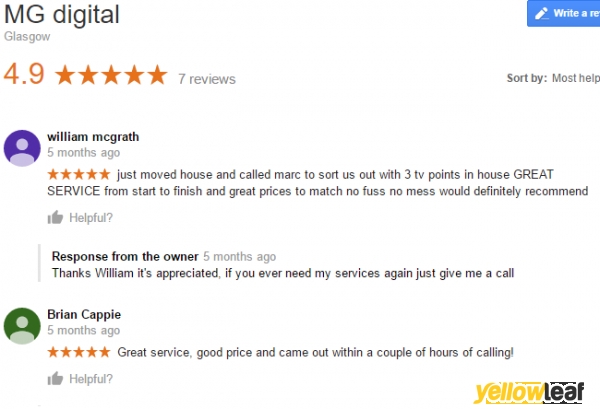Mg Digital Glasgow - cheap aerial installations in Glasgow