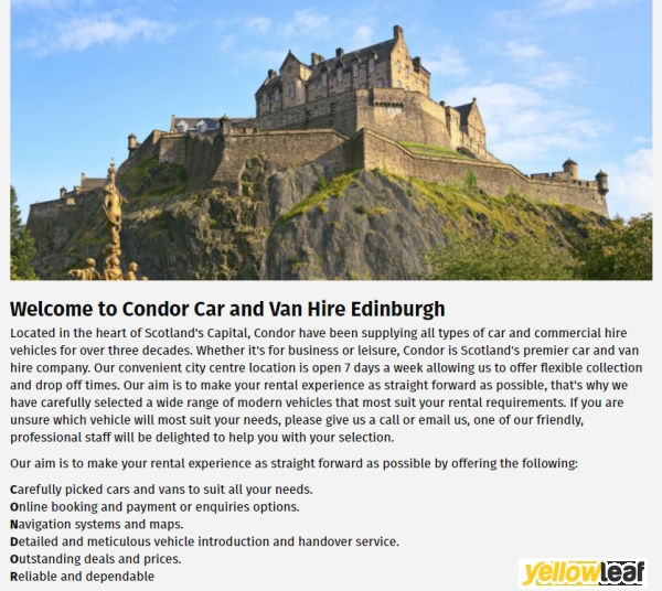 Condor Self Drive | Car Hire Edinburgh